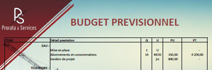 Gestion de Compte Prorata - Budget prévisionnel